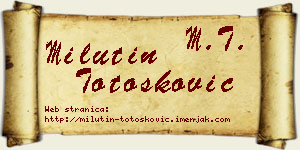 Milutin Totošković vizit kartica